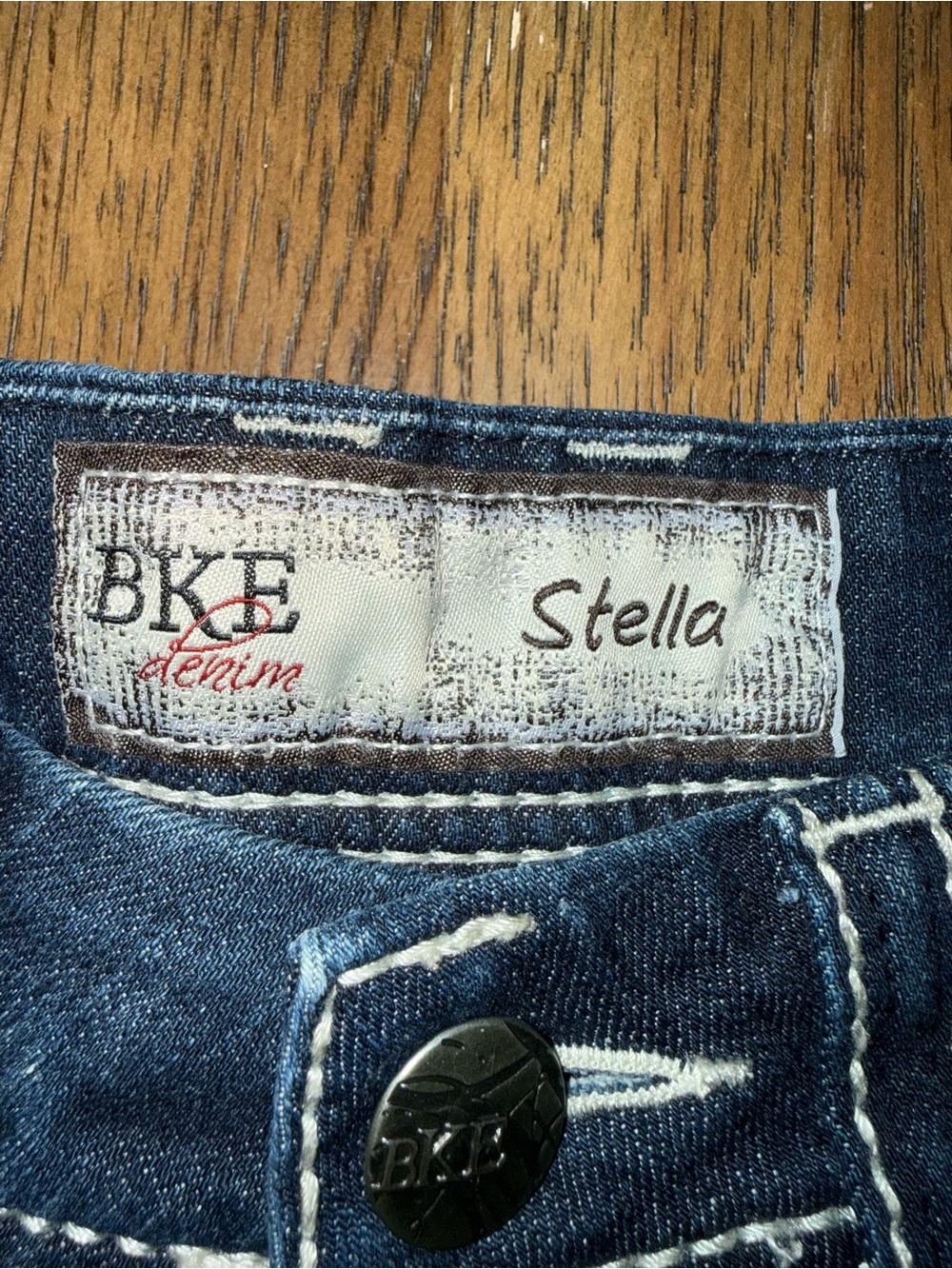 BKE Women's Dark Blue Distressed Denim Cutoff Shorts - Picture 3 of 6